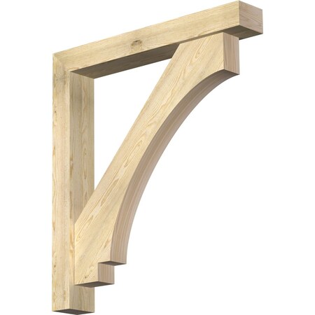 Ekena Millwork Imperial Block Rough Sawn Bracket w/ Offset Brace, Douglas Fir, 6"W x 40"D x 44"H BKT0604X40X44IMP05RDF